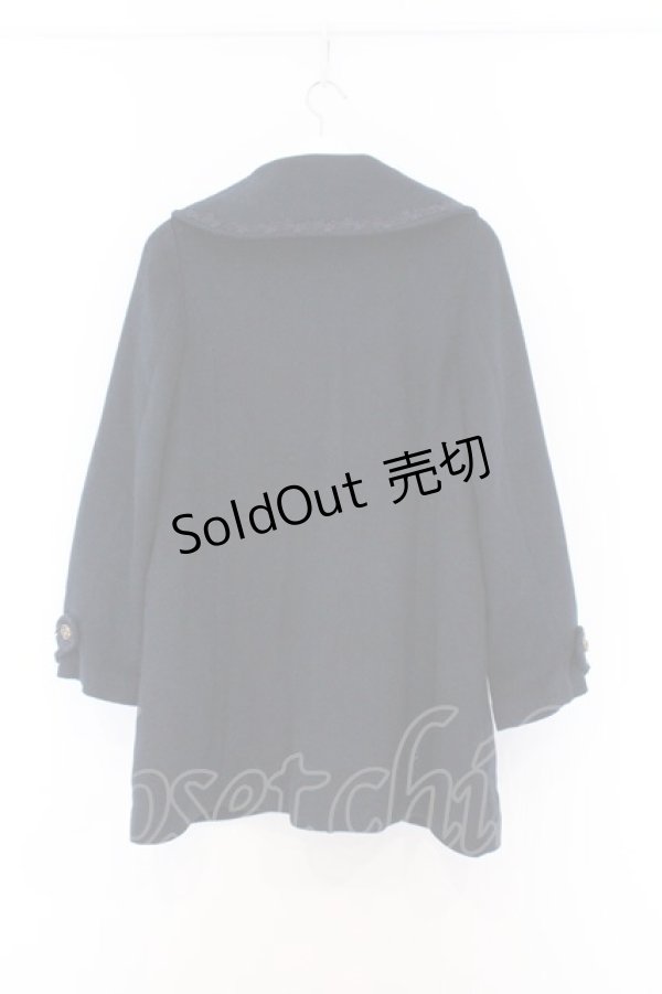 画像3: axes femme / 薔薇ボタン丸襟コート M ネイビー O-26-02-18-1078-AX-CO-OW-ZTC16 (3)