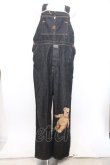 画像1: MEN'S KANEKO ISAO / くま刺繍デニムサロペット  クロ系 O-26-02-18-1010-PU-OP-IG-OS (1)