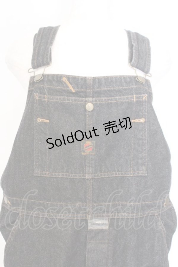 画像2: MEN'S KANEKO ISAO / くま刺繍デニムサロペット  クロ系 O-26-02-18-1010-PU-OP-IG-OS (2)