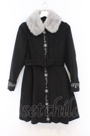 画像: axes femme POETIQUE / 雪の結晶刺繍コート  クロ O-26-02-18-1083-AX-CO-IG-OS