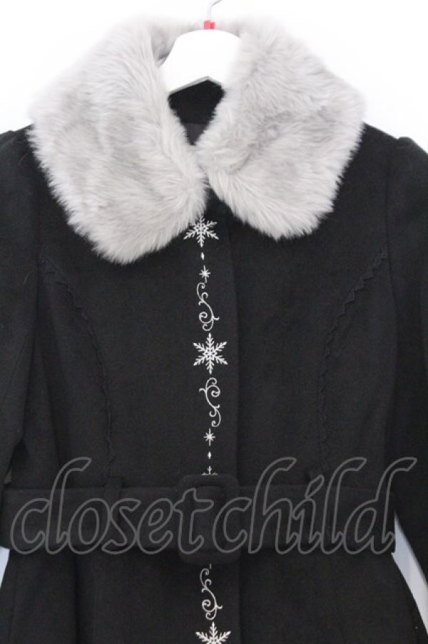 画像2: axes femme POETIQUE / 雪の結晶刺繍コート  クロ O-26-02-18-1083-AX-CO-IG-OS (2)