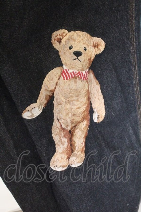 画像3: MEN'S KANEKO ISAO / くま刺繍デニムサロペット  クロ系 O-26-02-18-1010-PU-OP-IG-OS (3)