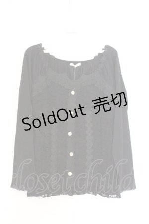 画像: axes femme / 総レースビスチェ風プルオーバー M クロ O-26-02-18-1089-AX-TO-OW-ZT626