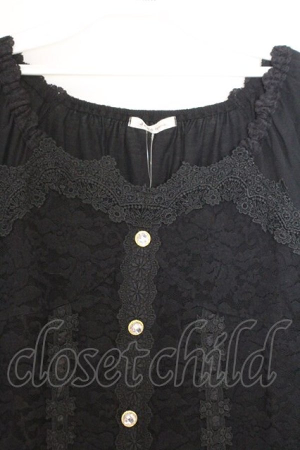 画像2: axes femme / 総レースビスチェ風プルオーバー M クロ O-26-02-18-1089-AX-TO-OW-OS (2)