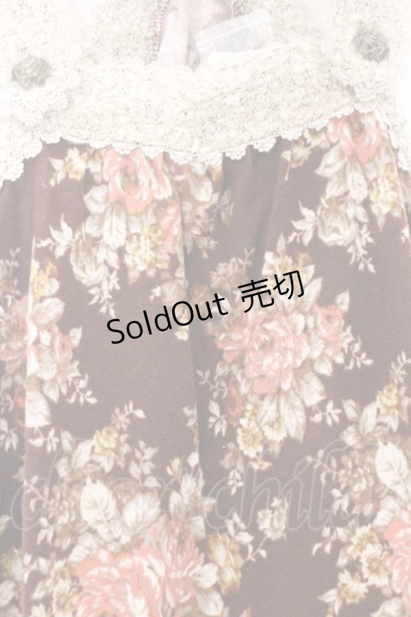 画像2: axes femme / 花柄アウターキャミ M ブラウン O-26-02-18-1091-AX-TO-OW-OS (2)