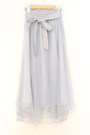 画像: axes femme POETIQUE / シャイニーチュールレイヤードスカート  サックス O-26-02-18-1011-AX-SK-IG-OS