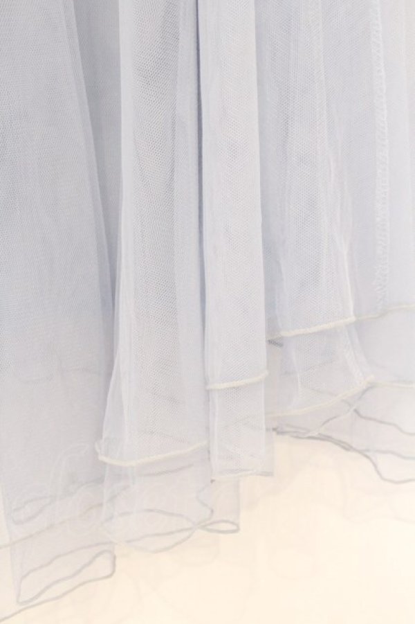 画像2: axes femme POETIQUE / シャイニーチュールレイヤードスカート  サックス O-26-02-18-1011-AX-SK-IG-OS (2)