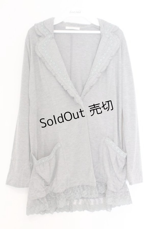 画像1: axes femme / 裾レース使いカットジャケット M グレー O-26-02-18-1098-AX-JA-OW-OS (1)