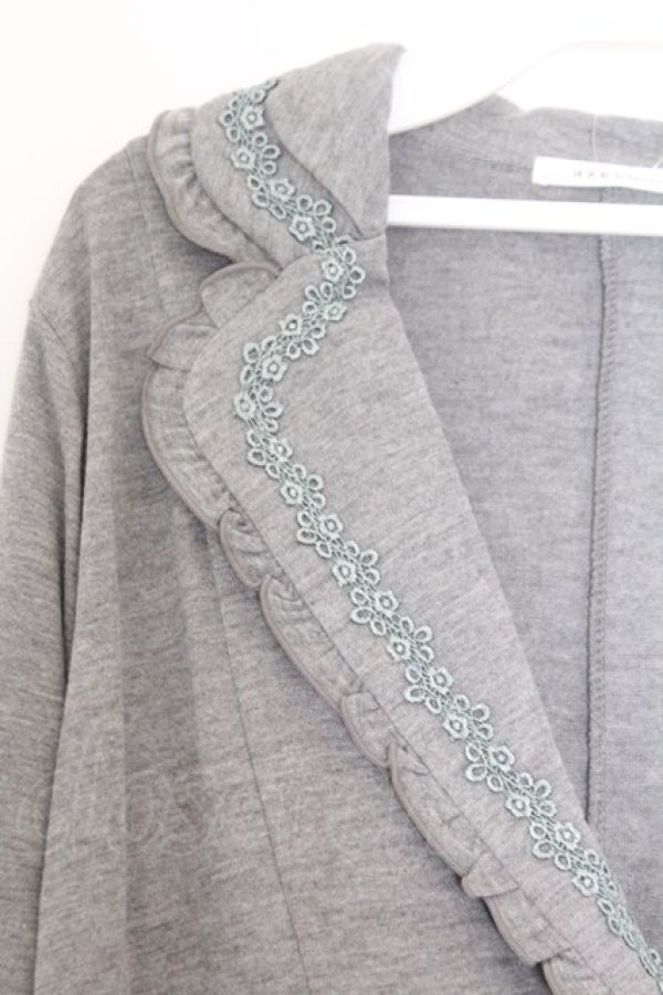 画像2: axes femme / 裾レース使いカットジャケット M グレー O-26-02-18-1098-AX-JA-OW-OS (2)