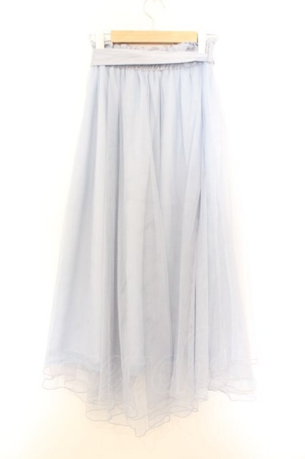 画像3: axes femme POETIQUE / シャイニーチュールレイヤードスカート  サックス O-26-02-18-1011-AX-SK-IG-OS (3)