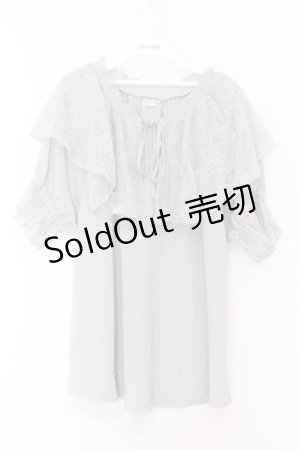 画像: axes femme / レース襟楊柳シフォンプルオーバー  ミント O-26-02-18-1019-AX-TO-IG-OS