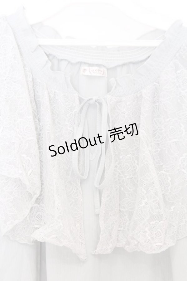 画像2: axes femme / レース襟楊柳シフォンプルオーバー  ミント O-26-02-18-1019-AX-TO-IG-OS (2)