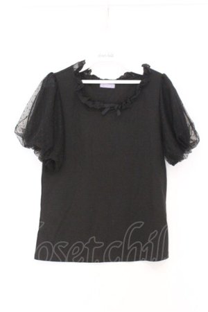 画像: axes femme kawaii / チュールフリルカットソー  クロ O-26-02-18-1020-AX-TO-IG-OS