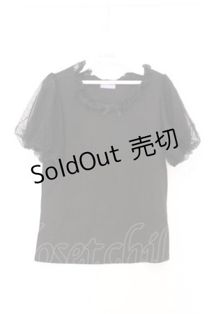 画像: axes femme kawaii / チュールフリルカットソー  クロ O-26-02-18-1020-AX-TO-IG-OS