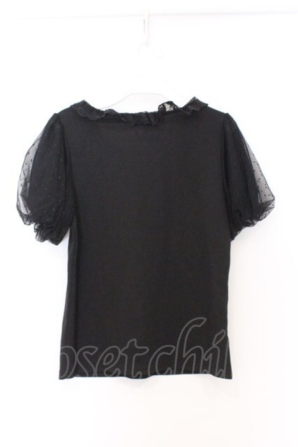 画像3: axes femme kawaii / チュールフリルカットソー  クロ O-26-02-18-1020-AX-TO-IG-OS (3)