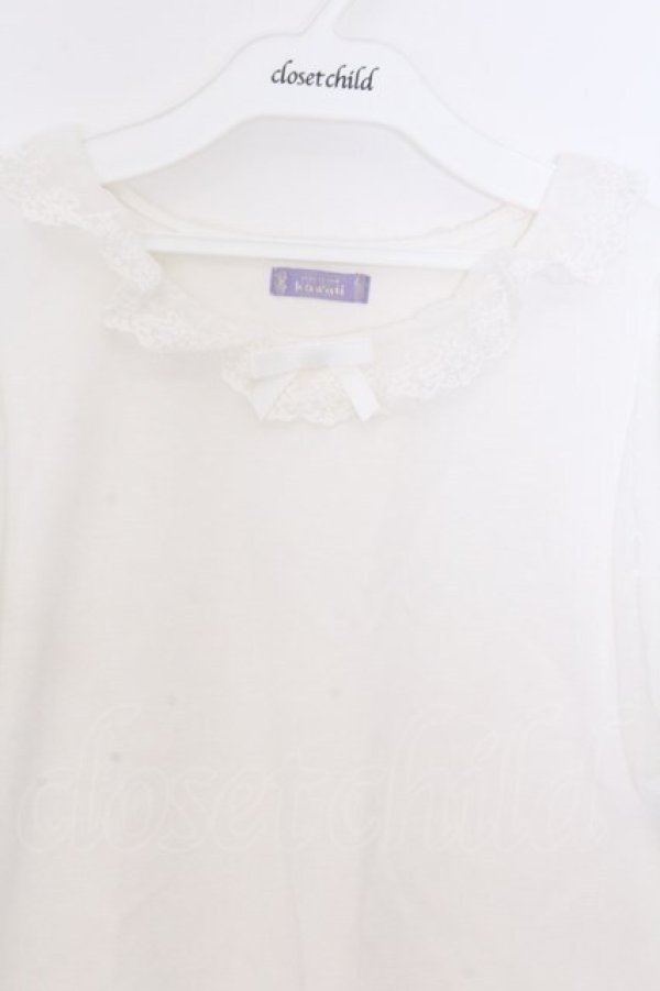 画像2: axes femme kawaii / チュールフリルカットソー  シロ O-26-02-18-1021-AX-TO-IG-OS (2)