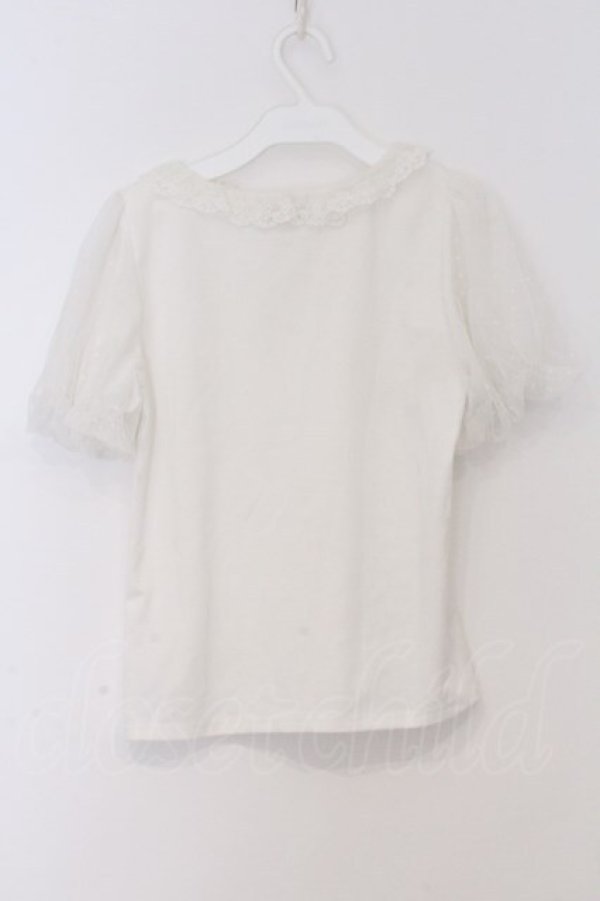 画像3: axes femme kawaii / チュールフリルカットソー  シロ O-26-02-18-1021-AX-TO-IG-OS (3)