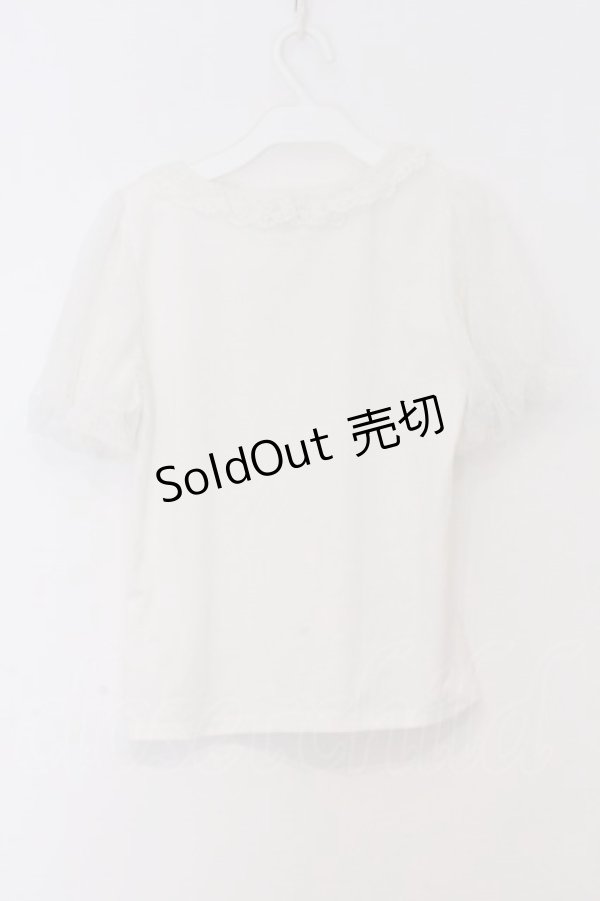 画像3: axes femme kawaii / チュールフリルカットソー  シロ O-26-02-18-1021-AX-TO-IG-OS (3)