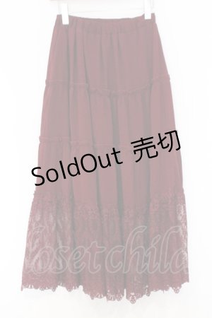画像: axes femme / 裾レースティアードスカート M ワイン O-26-02-18-1024-AX-SK-IG-OS