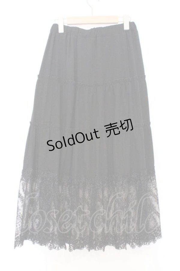 画像3: axes femme / 裾レースティアードスカート  クロ O-26-02-18-1025-AX-SK-IG-OS (3)