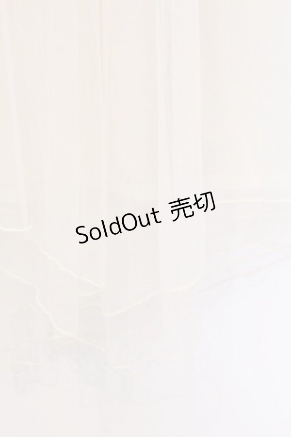 画像2: axes femme POETIQUE / シャイニーチュールレイヤードスカート  アイボリー O-26-02-18-1028-AX-SK-IG-OS (2)