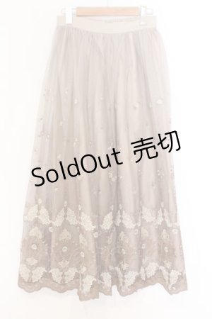 画像: axes femme / グラデチュール刺繍スカート  キャメル O-26-02-18-1029-AX-SK-IG-OS