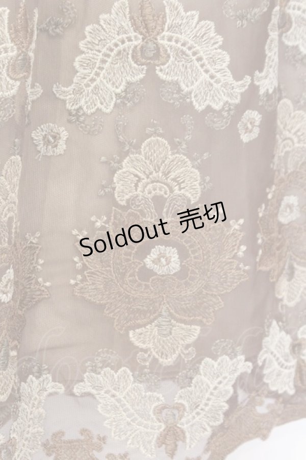 画像2: axes femme / グラデチュール刺繍スカート  キャメル O-26-02-18-1029-AX-SK-IG-OS (2)