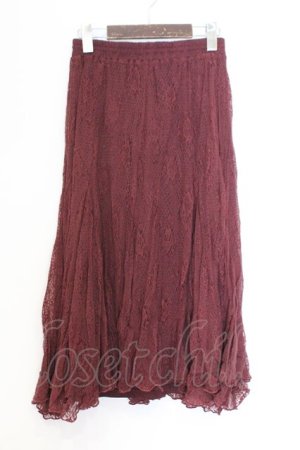 画像: axes femme / レーシーロングスカート  ワイン O-26-02-18-1032-AX-SK-IG-OS