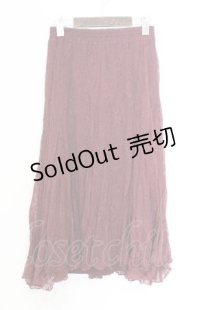 画像: axes femme / レーシーロングスカート  ワイン O-26-02-18-1032-AX-SK-IG-OS