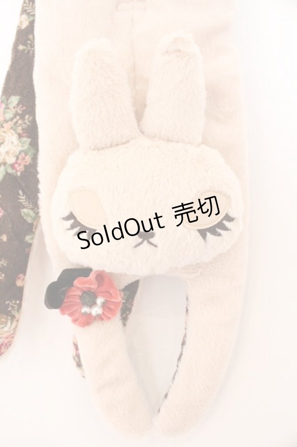 画像2: axes femme / うさぎマフラー  アイボリー×ブラウン O-26-02-18-009-AX-ZA-IG-OS (2)