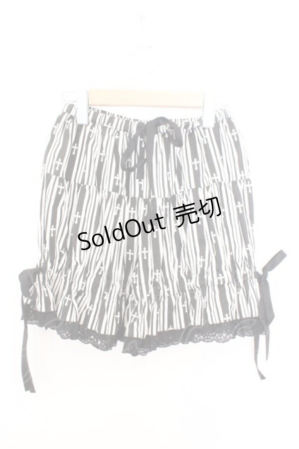 画像1: PEACE NOW / クロスストライプドロワーズ  ブラック×ホワイト O-26-02-18-010-PU-PA-IG-OS (1)