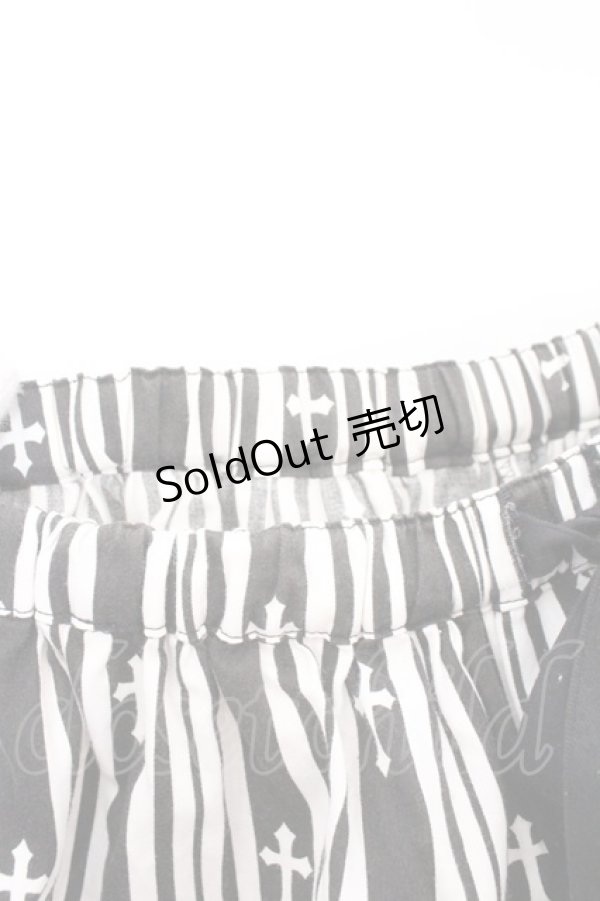 画像2: PEACE NOW / クロスストライプドロワーズ  ブラック×ホワイト O-26-02-18-010-PU-PA-IG-OS (2)