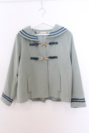 画像: axes femme POETIQUE / リボンビットセーラーコート  グリーン O-26-02-18-015-AX-CO-IG-OS