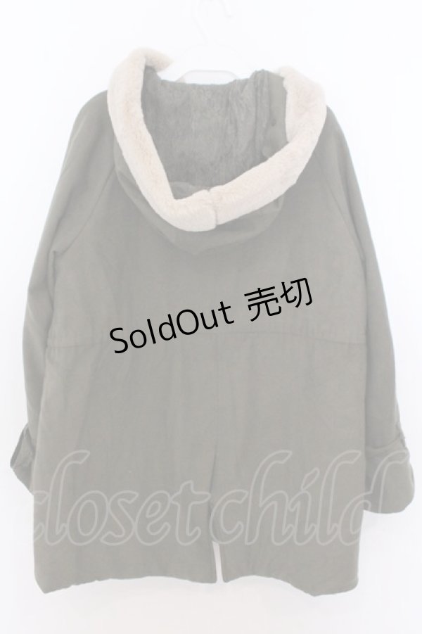 画像4: axes femme / フード付ミドル丈モッズコート M カーキグリーン O-26-02-18-019-AX-CO-OW-ZT0220D (4)