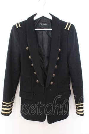 画像: yaponskii / ナポレオンショートコート  ブラック O-26-02-18-023-PU-CO-OW-OS