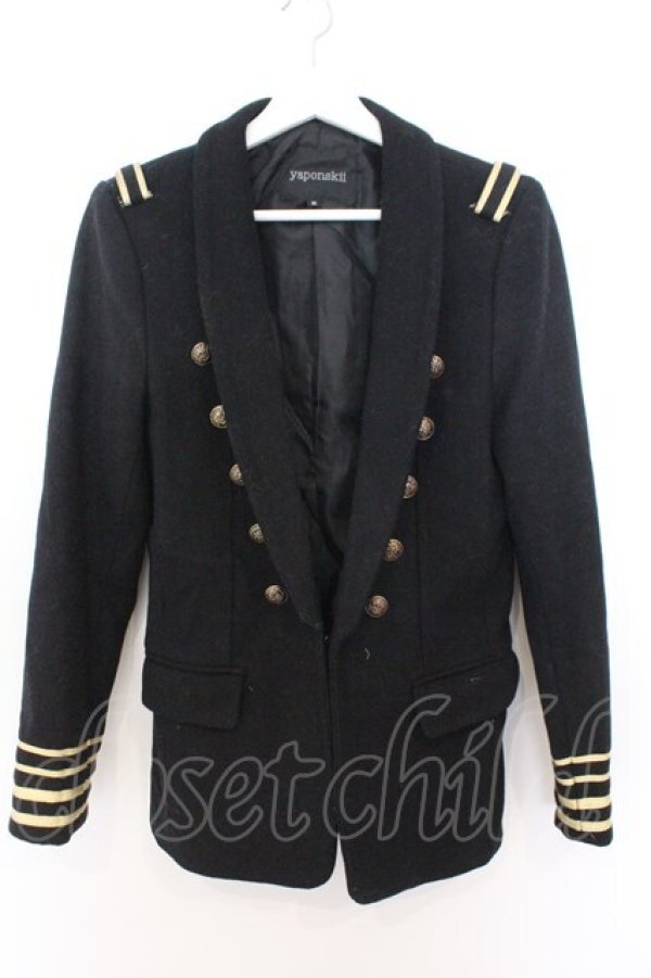 画像1: yaponskii / ナポレオンショートコート  ブラック O-26-02-18-023-PU-CO-OW-OS (1)