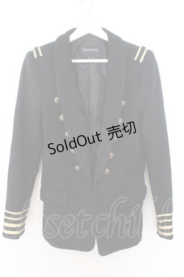 画像1: yaponskii / ナポレオンショートコート  ブラック O-26-02-18-023-PU-CO-OW-OS (1)