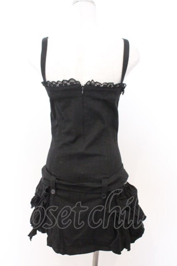 画像3: HELL CAT PUNKS / レースアップサイドフリルワンピース S ブラック O-26-02-18-027-PU-OP-OW-OS (3)