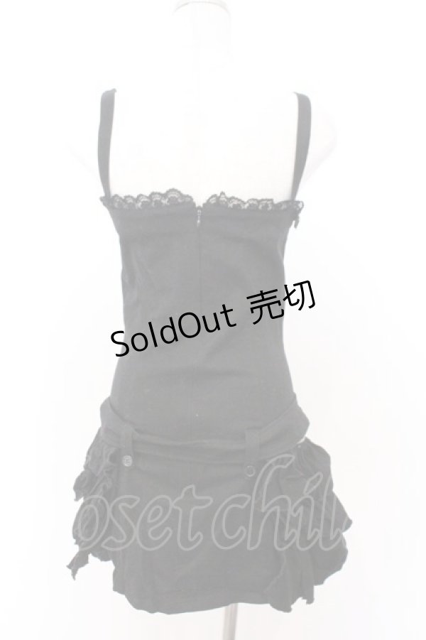 画像3: HELL CAT PUNKS / レースアップサイドフリルワンピース S ブラック O-26-02-18-027-PU-OP-OW-OS (3)