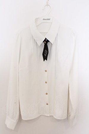 画像: Amavel / Historical Butler クロスタイブラウス F シロ O-26-02-18-030-CA-BL-OW-OS