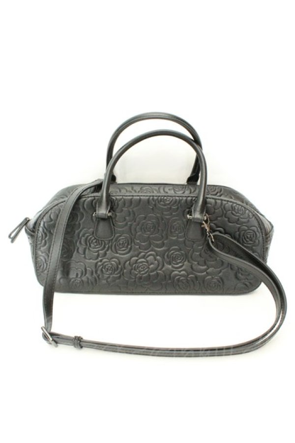 画像3: INGEBORG / カメリア柄型押し２ＷＡＹボストンバッグ  クロ O-26-02-19-038-LO-BG-IG-OS (3)