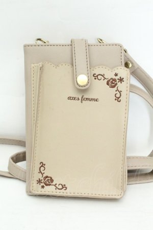 画像: axes femme / バイカラースマホポシェット  ベージュ O-26-02-19-045-AX-BG-IG-OS
