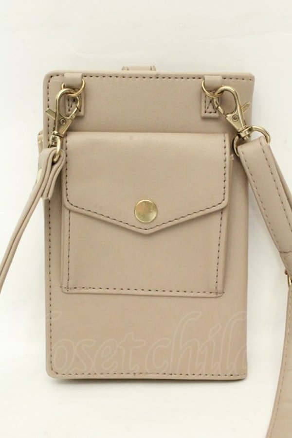 画像2: axes femme / バイカラースマホポシェット  ベージュ O-26-02-19-045-AX-BG-IG-OS (2)