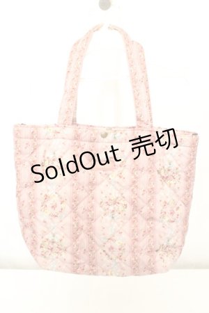 画像: PINK HOUSE / キルトトートバッグ  ピンク フラワー柄 O-26-02-19-005-LO-BG-IG-OS