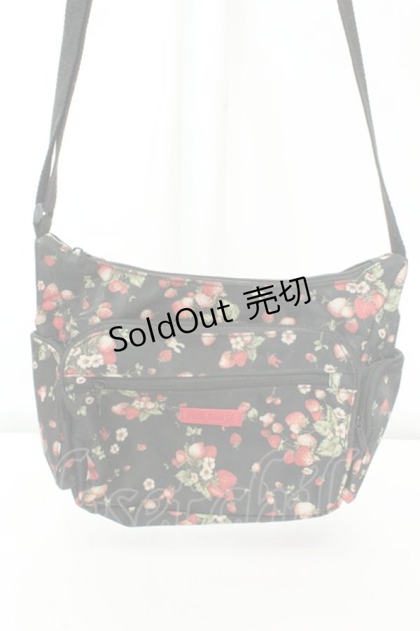 画像1: PINK HOUSE / 2019A/W ムック本 いちご柄ショルダーバッグ  クロ O-26-02-19-050-LO-BG-IG-OS (1)