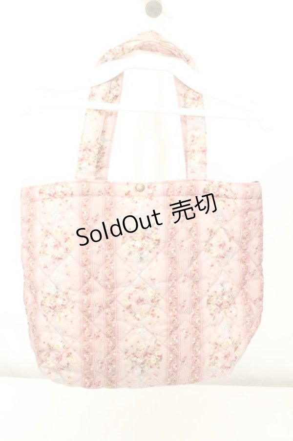 画像3: PINK HOUSE / キルトトートバッグ  ピンク フラワー柄 O-26-02-19-005-LO-BG-IG-OS (3)