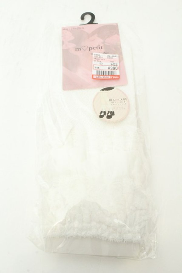 画像1: m petit by misako / AMCS3ダンレース　ソックス 23~25cm シロ O-26-02-19-056-LO-ZA-OW-OS (1)