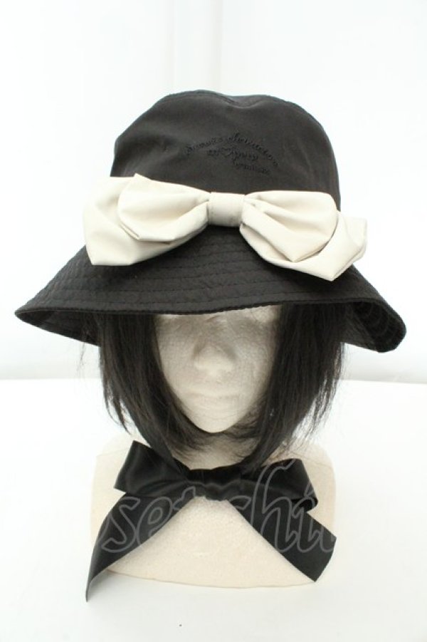 画像1: m petit by misako / サンリオコラボリボンバケットハット 57.5cm クロ O-26-02-19-061-LO-AC-OW-OS (1)