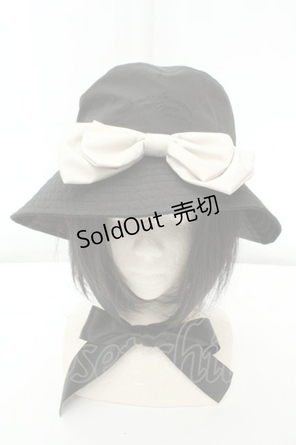 画像1: m petit by misako / サンリオコラボリボンバケットハット 57.5cm クロ O-26-02-19-061-LO-AC-OW-ZTK008 (1)