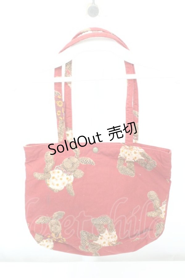 画像2: PINK HOUSE / うさぎプリントトートバッグ  アカ O-26-02-19-006-LO-BG-IG-ZT0222G (2)